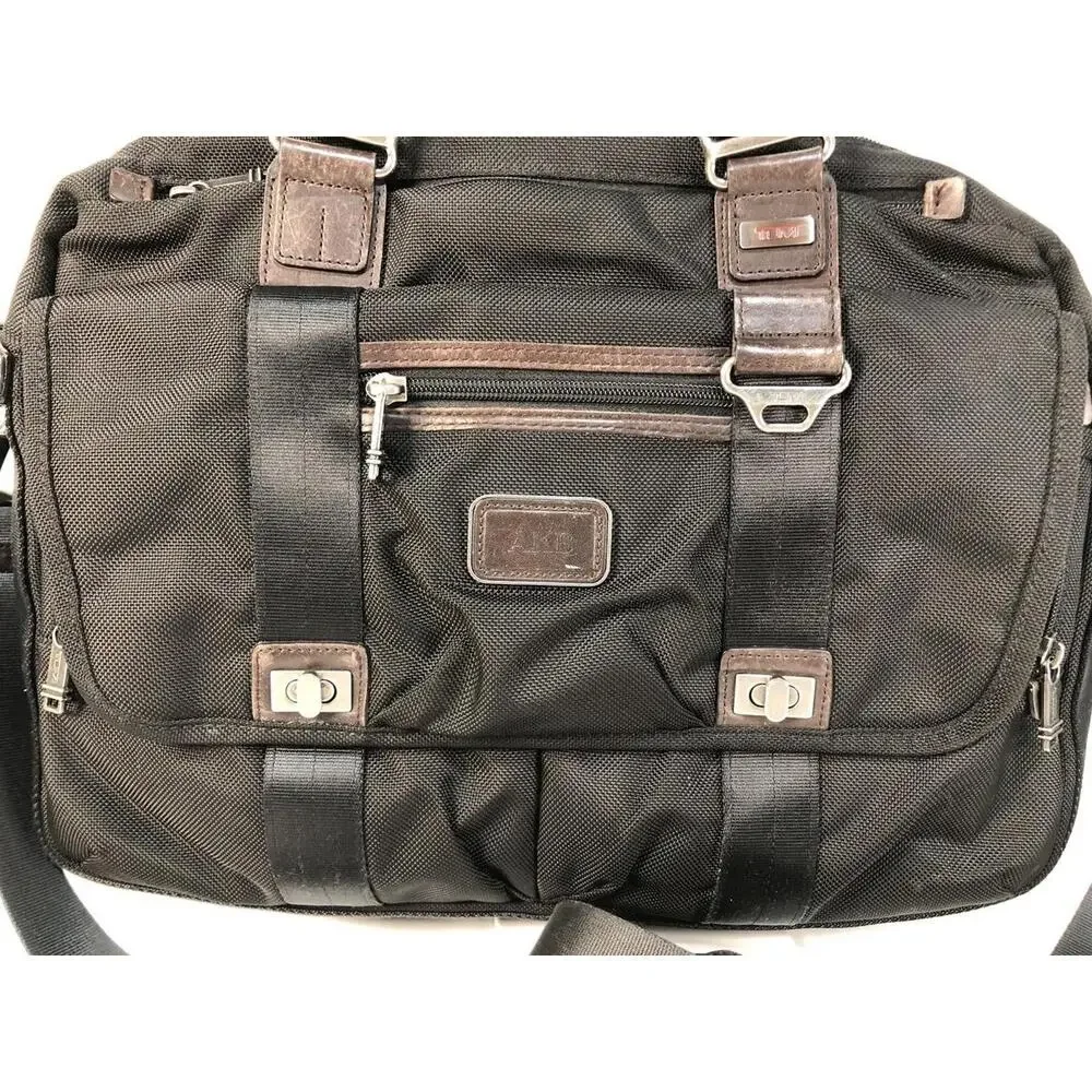 TUMI Ballistic Nylon Business Bag 22634HKH Pinckney Flap Brief Messenger w Strap